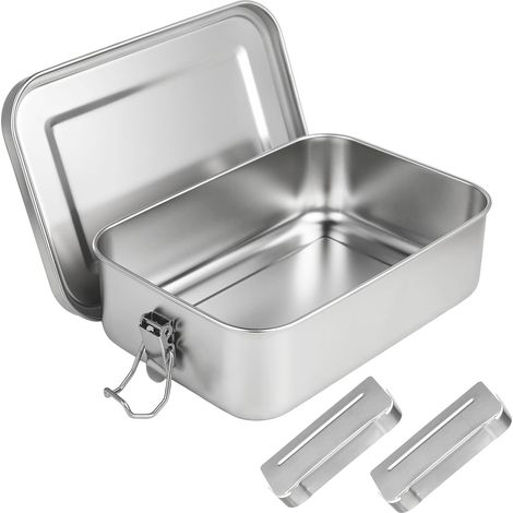 Lunch box inox pour enfants avec compartiments – Boite inox 1400 ml, durable, idéale comme lunch box enfant, également adaptée aux adultes, pratique pour l’école et le bureau comme bento lunch box (1/5)