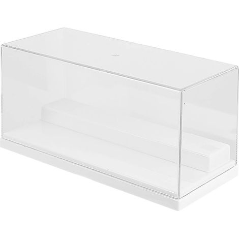 Boîte de présentation en plastique (1 pièce) - Étagère de rangement pour objets artisanaux - Boîte à maquettes à double niveau-20X10X9CM-White (1/3)