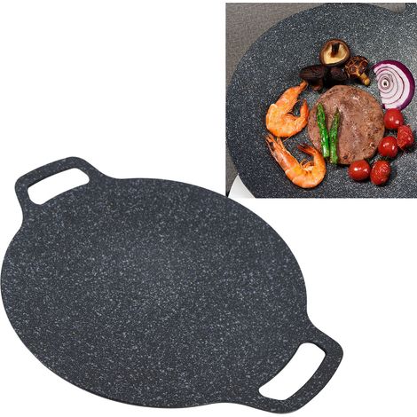 Parrilla universal, parrilla de inducción, sartén antiadherente, aluminio reforzado, 34 cm, parrilla multiusos reutilizable para uso interior y exterior. (1/5)
