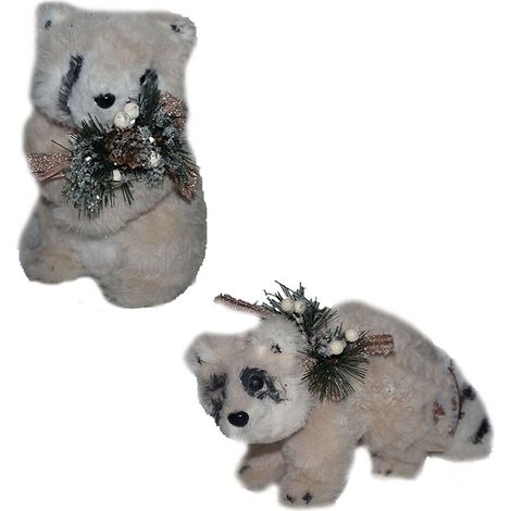 Procione orso animale peluches decorazioni di natale addobbo casa albero vetrina - decoro: Solo procione che cammina (1/5)