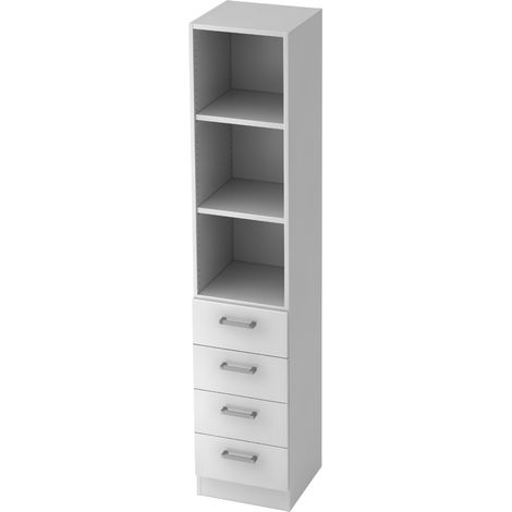 bümö office Schubladen Kombi - 4 Schübe   Weiß     Chromgriff (1/5)