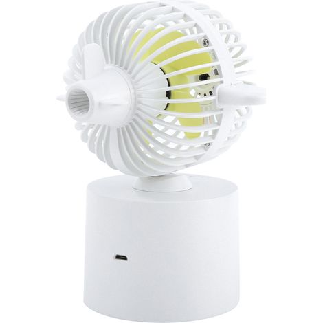 Ventilateur de bureau portable Shaking Head Fans rechargeable par USB, blanc, idéal pour les dortoirs et les bureaux. (1/5)