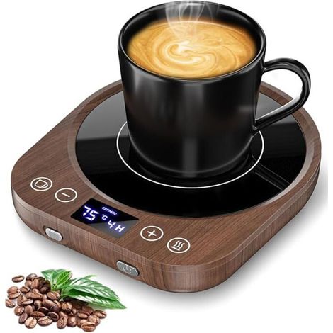 Calentador de tazas con 9 configuraciones de temperatura, calentador de café de 36 W con temporizador de 1 a 9 horas, calentador de velas con apagado automático de 4 horas para café, té, leche y velas (1/4)