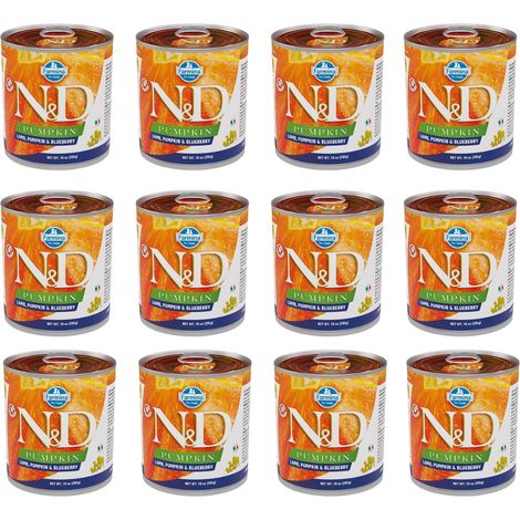 Farmina N&D Adult Nassfutter für Hunde, Lamm-Blaubeere, 12 x 285 g