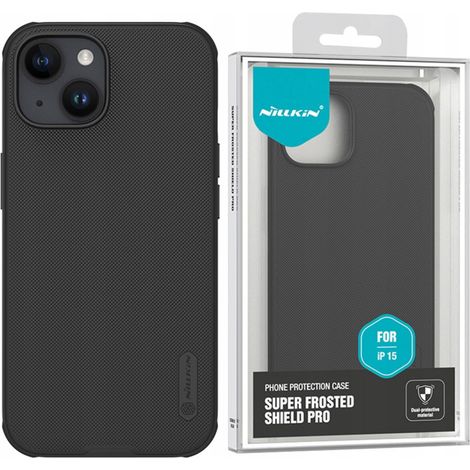 Nillkin Super Frosted Shield Pro verstärkte Schutzhülle für iPhone 15 Plus – Schwarz (1/5)