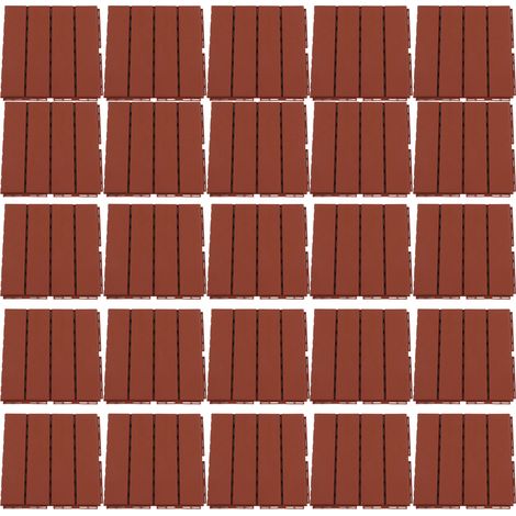 30 dalles de terrasse à emboîter antidérapantes imperméables en plastique marron pour patio extérieur jardin (1/5)