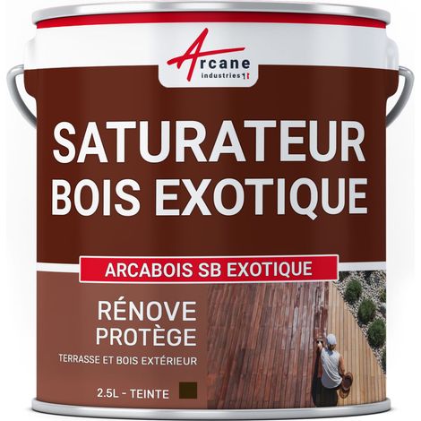 Arcane Industries – Saturateur bois exotique 2.5 L – Protection durable pour teck, ipé, cumaru – Teinte chêne foncé – Surface jusqu'à 12.5 m² (1/5)