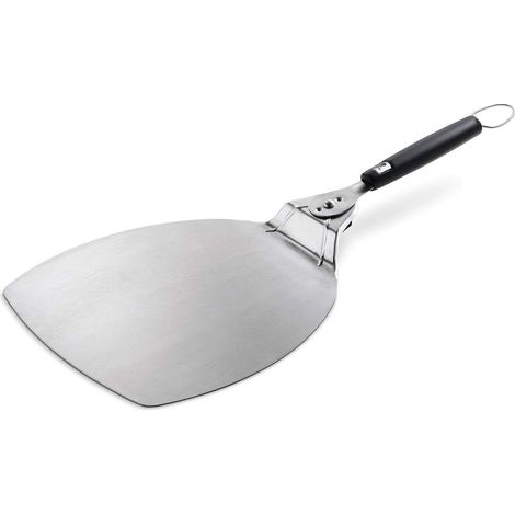 Pelle à Pizza, en Acier Inoxydable, Gain de Place - avec poignée Pliable pour Un Rangement Facile, Lavable au Lave-Vaisselle - Noir/Argent (6691) (1/3)