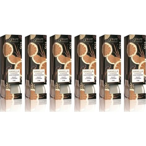 Set de 6 difusores de aroma Pure Essence con aroma a vainilla y naranja. (1/3)