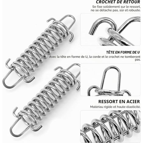 Tension Spring Reminder Spring 2.2 x 15 x 50 mm with Stainless Steel Spring Hooks 12 kg Force for Shading Sail and Garage Doors (1/4)