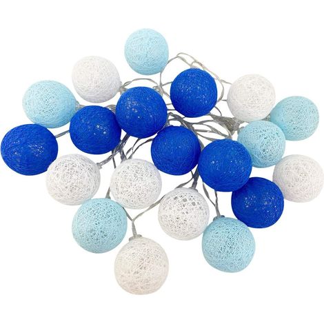 MINKUROW Guirnalda De Bolas De Algodón, Decoración Del Hogar, Decoración Navideña, 3m 20 Luces Led De Bola, Niñas, Princesas, Niños, Bebés, Decoraciones De Ambiente De Boda Para Dormitorio, Baterías ( (1/5)