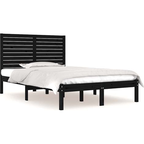 Maison Exclusive - Giroletto Nero in Legno Massello 140x190 cm