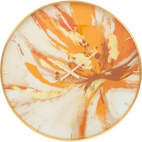 Orologio da parete Glam Toply Ø 80 cm in vetro, MDF e metallo con cornice dorata e quadrante multicolore - Design decorativo rotondo (1/5)