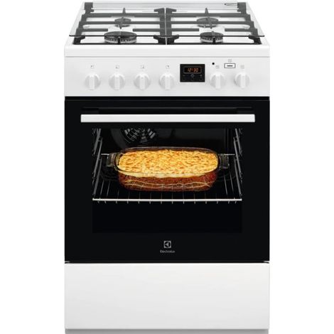 Electrolux Cucina Elettrica LKK640200W 4 Fuochi a Gas Forno Elettrico Multifunzione Classe A Dimensioni 60 x 60 cm Colore Bianco (1/3)
