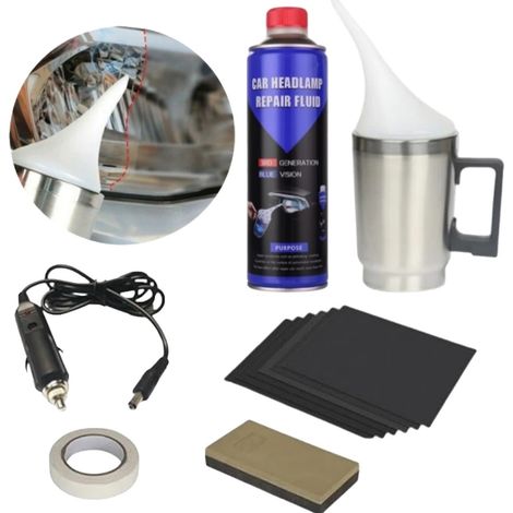 Kit de traitement des phares, composants chimiques non toxiques, adapté à différentes tailles, compatible avec la plupart des types de phares, élimine efficacement l'oxydation, application conviviale (1/5)