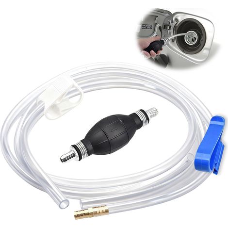 Pompe à essence, pompe manuelle d'eau, pompe de transvasement, pompe d'aspiration d'huile, pompe d'aspiration d'essence avec 2 m de tuyau en PVC et 2 colliers de serrage, pompe à carburant portable (1/5)