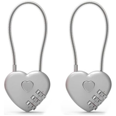 Petit cadenas à combinaison pour casier, câble antivol avec code, cadenas argent, pour bagages, casiers de salle de sport, éclair de sacs à dos, armoires (1/5)