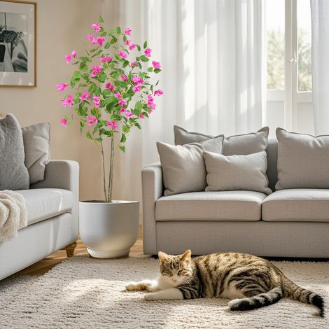 Arbre Bougainvillier Artificiel 1,8m – Plante Verte Réaliste en Pot, Feuillage Naturel et Fleurs en Soie – Grand Arbre Décoratif pour Salon, Bureau, Studio Photo – Décoration d’Intérieur – 1,8m (4 boî (1/5)