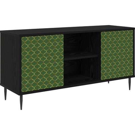 TV-Schrank GELEEN 102 x 33 x 51 cm Schwarz Eichen-Optik vidaXL (1/5)
