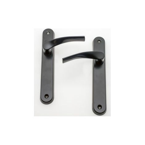 Quincadeco – Poignée de porte coulissante Coralie noir – Aluminium époxy résistant – Entraxe 195mm – Pour portes 38 à 46mm