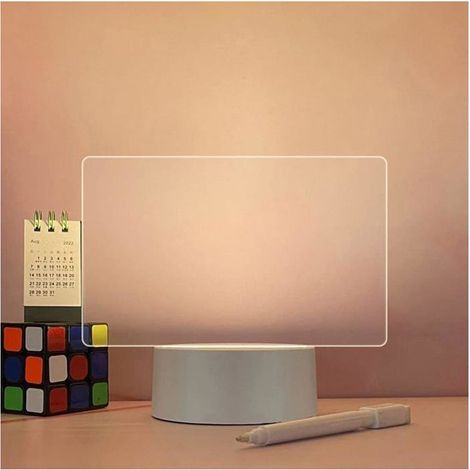 Tableau de notes LED créatif avec lumière nocturne USB et stylo - Lampe de message pour décoration de maison et de vacances (1/5)