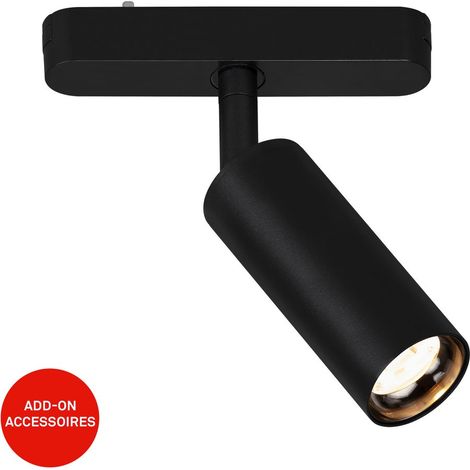 Briloner Luxtrail Système de rails, Blanc chaud, Orientable, Accessoires, Noir, 13 x Ø4 x 15,5 cm