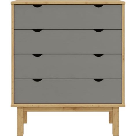 Maison Exclusive - Cassettiera OTTA Marrone e Grigio 76,5x39,5x90 cm Legno di Pino (1/5)