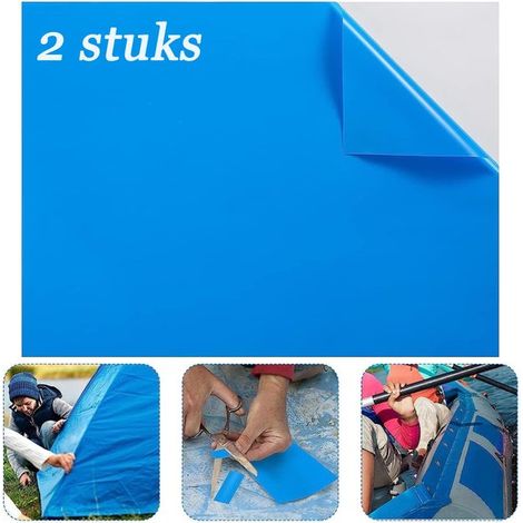 2er-Pack 125 x 85 cm blaues selbstklebendes Unterwasser-PVC-Reparaturband für Schwimmbecken (1/5)