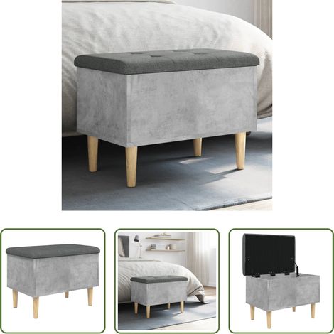 Banc de couloir - Banc de rangement gris béton 62x42x46 cm bois d'ingénierie (1/5)