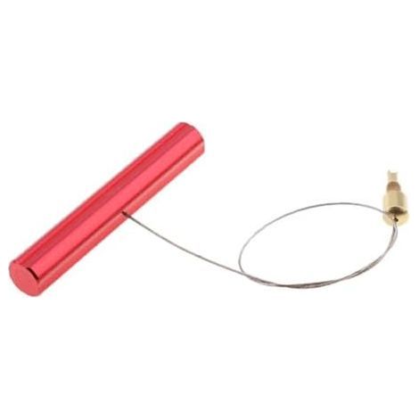 Tire valve stem fishing tool for car and motorcycle tires, with core extractor, tire repair tool to guide the stem through the rim hole (red) Red - (1/5)