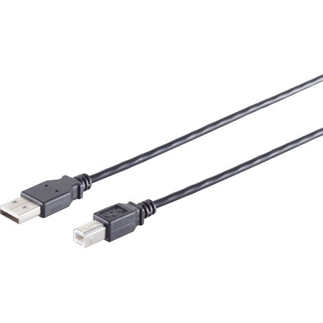 S-IMPULS USB-A Adapterkabel USB-B 2.0 schwarz 1,8m