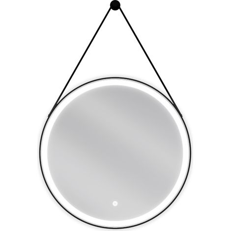 Mexen Reni espejo de ba帽o iluminado, redondo de 60 cm, LED 6000K, antivaho, marco negro - 9812-060-060-611-70 (1/5)