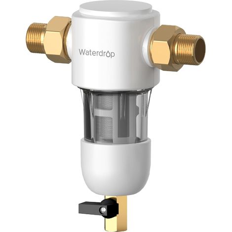 Filtre à sédiments à rotation d'eau, filtre à sédiments réutilisable pour tout le domicile, système de pré-filtre nettoyable pour l'eau de ville / de puits, 1 pouce MNPT + 3/4 pouce FNPT, WD - PF01 (1/5)