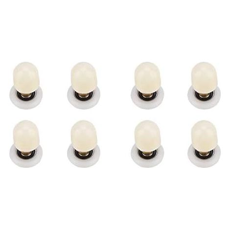 25mm Brass ABS Shower Door Rollers 8pcs Silent Sliding Door Replacement Kit Easy Installation 8 rouleaux de porte de douche 25mm, laiton ABS, silencieux, pour salle bain (1/5)