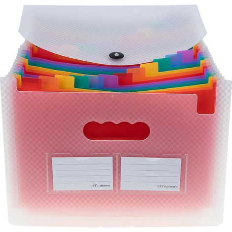 Organiseur de documents accordéon, classeur accordéon, porte-documents accordéon-33x24cm-White (1/3)