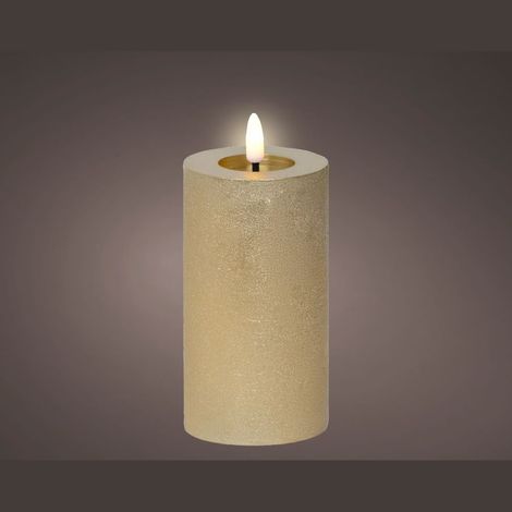 CANDELA LED DECORATIVA COLOR ORO DIAMETRO 7 CM ALTEZZA 15 CM