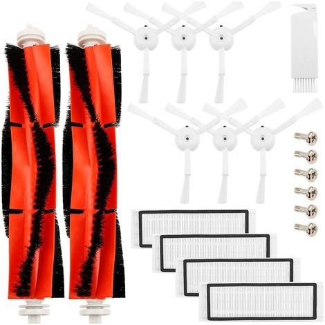 Accessoires pour le robot aspirateur Xiaomi Mi - 6 brosses latérales, 4 filtres HEPA, 2 brosse principale, 6 vis,1 outils de nettoyages, Kit de 19 Pièces de rechange S50 S51 (1/5)