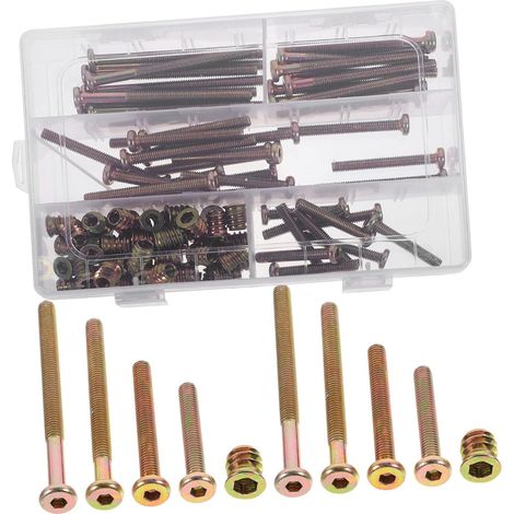 Inserts et écrous pour meubles - Lot de 50 filetés avec vis (1/5)
