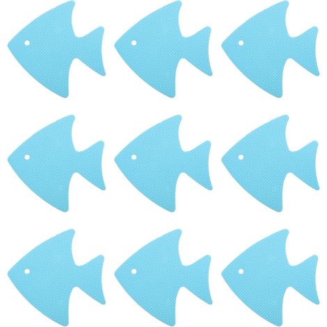 Blue Fish Shaped PEVA Non Slip Bathtub Stickers Adhesive and