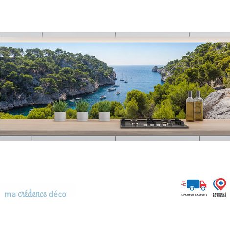 Crédence : Calanques de Marseille - Couleur Gris platine - Alu composite - 60 - 120 (1/3)