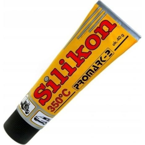 Silicona de alta temperatura en tubo de 40 g, de -60 a +350 °C, color negro.