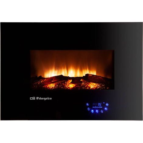 Elektrokamin Orbegozo 1800W. LED echter Feuereffekt. Einstellbarer Thermostat. Programmierbar. Fernbedienung.
