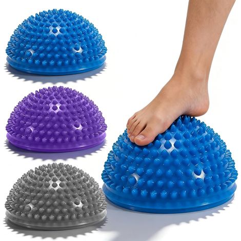 Lot De 3 Demi-Sphères D’Équilibre, Coussins D’Équilibre Gonflables, Planches D’Équilibre Pour Entraînement Du Corps, Coordination Et Massage