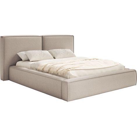 Selsey Tilves – Polsterbett 140x200 mit Bettkasten, Lattenrost, Chenille, beige (1/4)
