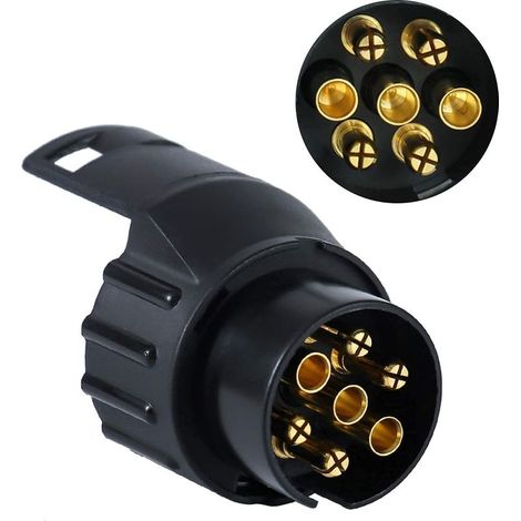 Anhängersteckdosenadapter, 13 auf 7 Zoll, Adapter für Anhängerkupplungssteckdose für Anhänger, LKW, Wohnwagen, Kombi (1/5)