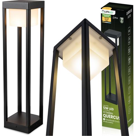 Gartenleuchte für den Außenbereich, stehend, LED, 12 W, 3000 K, 60 cm, Schwarz, QUERCUS LUMILED