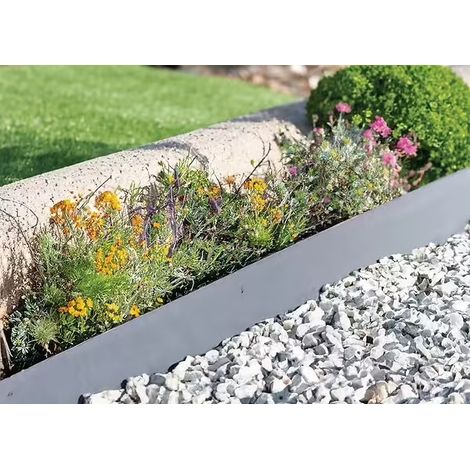 NORTENE Bordure de jardin acier galvanisé 1,06 m - hauteur 18 cm - 5 piquets intégrés
