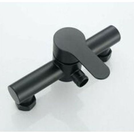 Baignoire Robinet De Douche Noir En Acier Inoxydable Salle De Bains Baignoire Robinet De Douche Pommeau De Douche Fixé Au Mur (1/5)