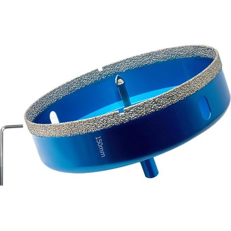 Scie Cloche Diamantée 150mm avec Foret Guidage de Centrage, Professionnelle Foret Diamanté Brasé pour Carrelage, Porcelaine, Verre, Marbre (1/5)