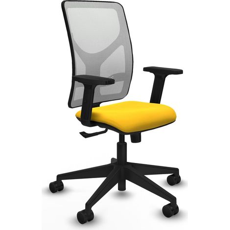 Silla de oficina piqueras y crespo Motilla malla blanca cuero sintético amarillo (1/2)